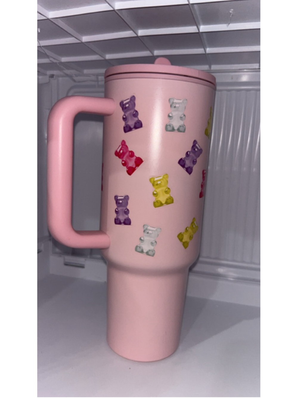 Unbranded Pink Multi-color Gummy Bear Mug 40oz